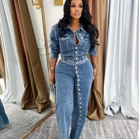 Jeans Suit Women Denim 2 Piece - Down Jacket Packable review and price