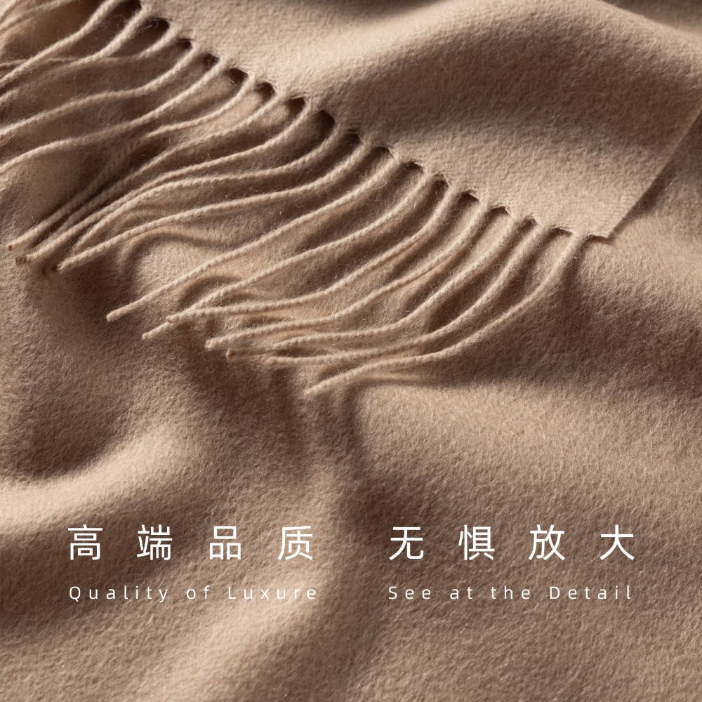 2026 100% Wool Solid Color Sca - Wool Scarf Men review and price