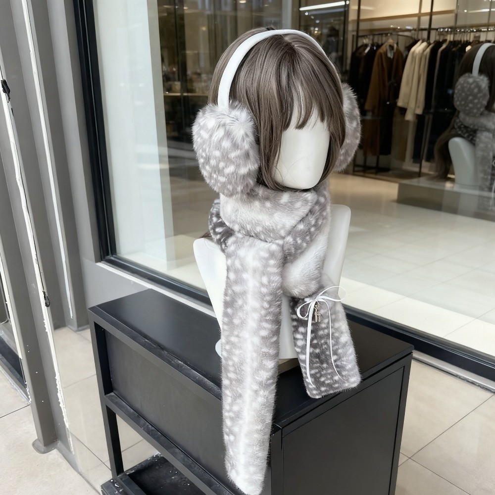 Cute Deer Print Scarf Winter W - Earmuffs Foldable review and price