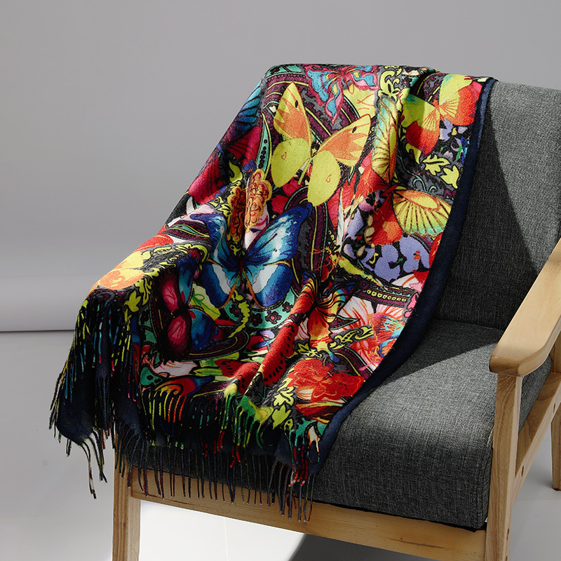 Luxury Brand Oil Painting Cash - Wool Scarf Men review and price